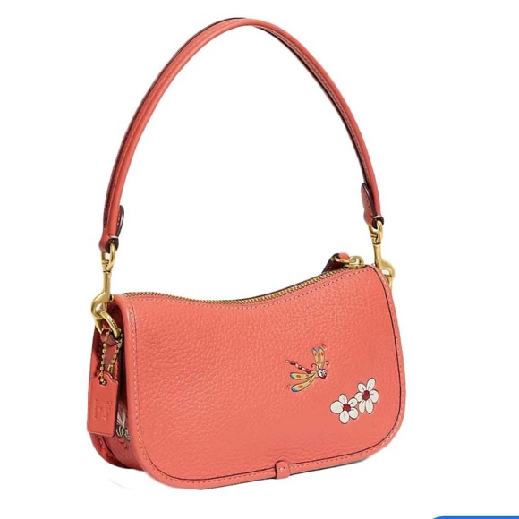 Disney x Coach π©·π§‘ Mickey & Flowers leather shoulder bag purse NWT - Picture 4 of 12